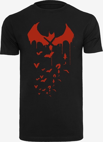F4NT4STIC Shirt 'DC Comics Batman Arkham Knight Bats X Drip' in Black: front