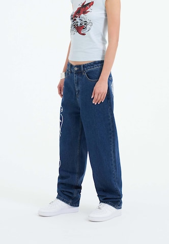 Loosefit Jean 'Crystal Roar' Ed Hardy en bleu
