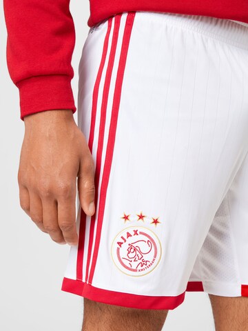 ADIDAS SPORTSWEAR Regular Workout Pants 'Ajax Amsterdam 22/23 Away' in White