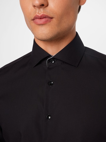 SEIDENSTICKER Slim fit Business Shirt in Black