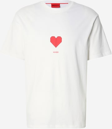 HUGO T-Shirt 'Dalentin' in Weiß: Vorderseite