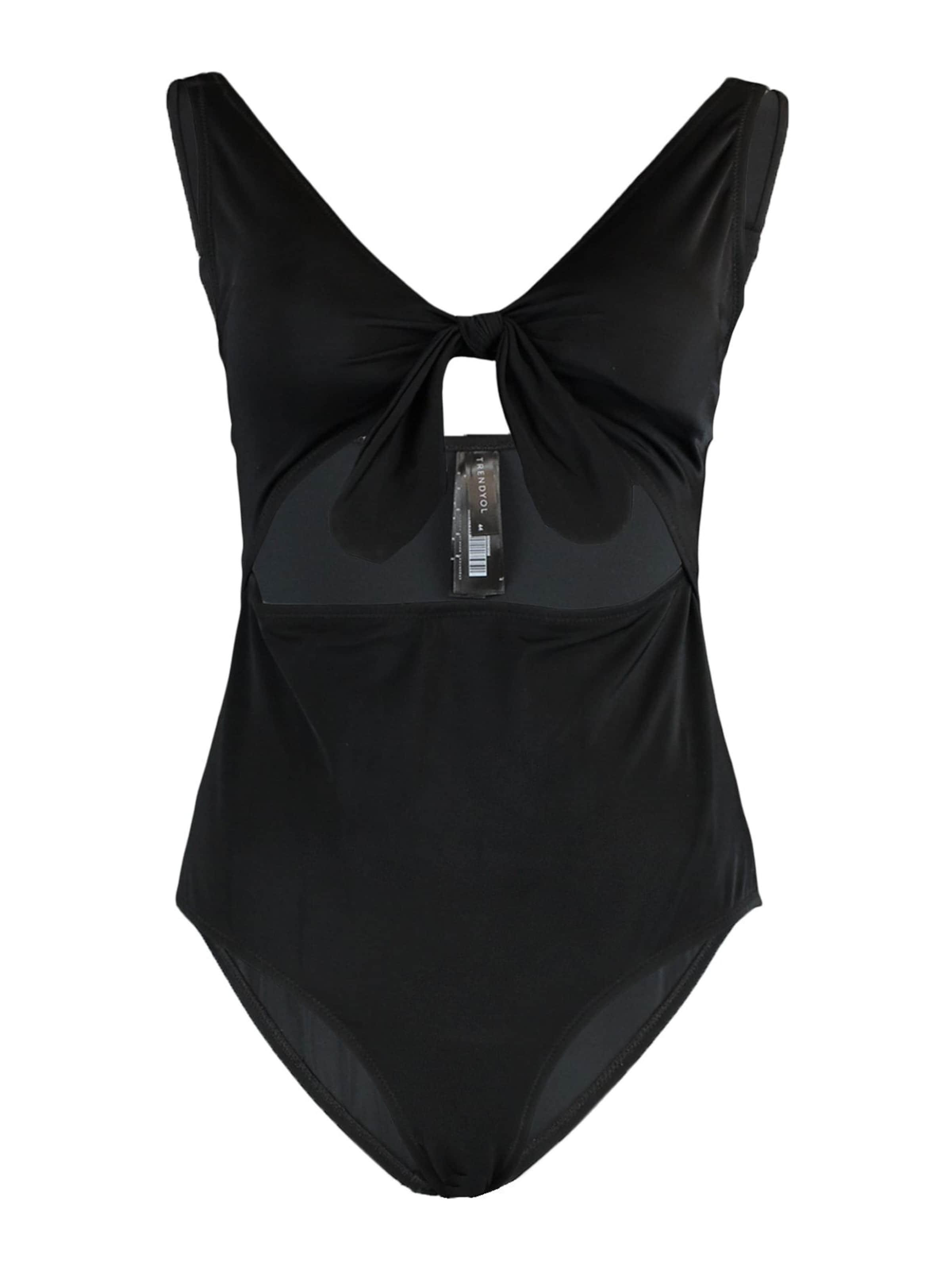 Bustier Maillot de bain Trendyol Curve en noir : devant