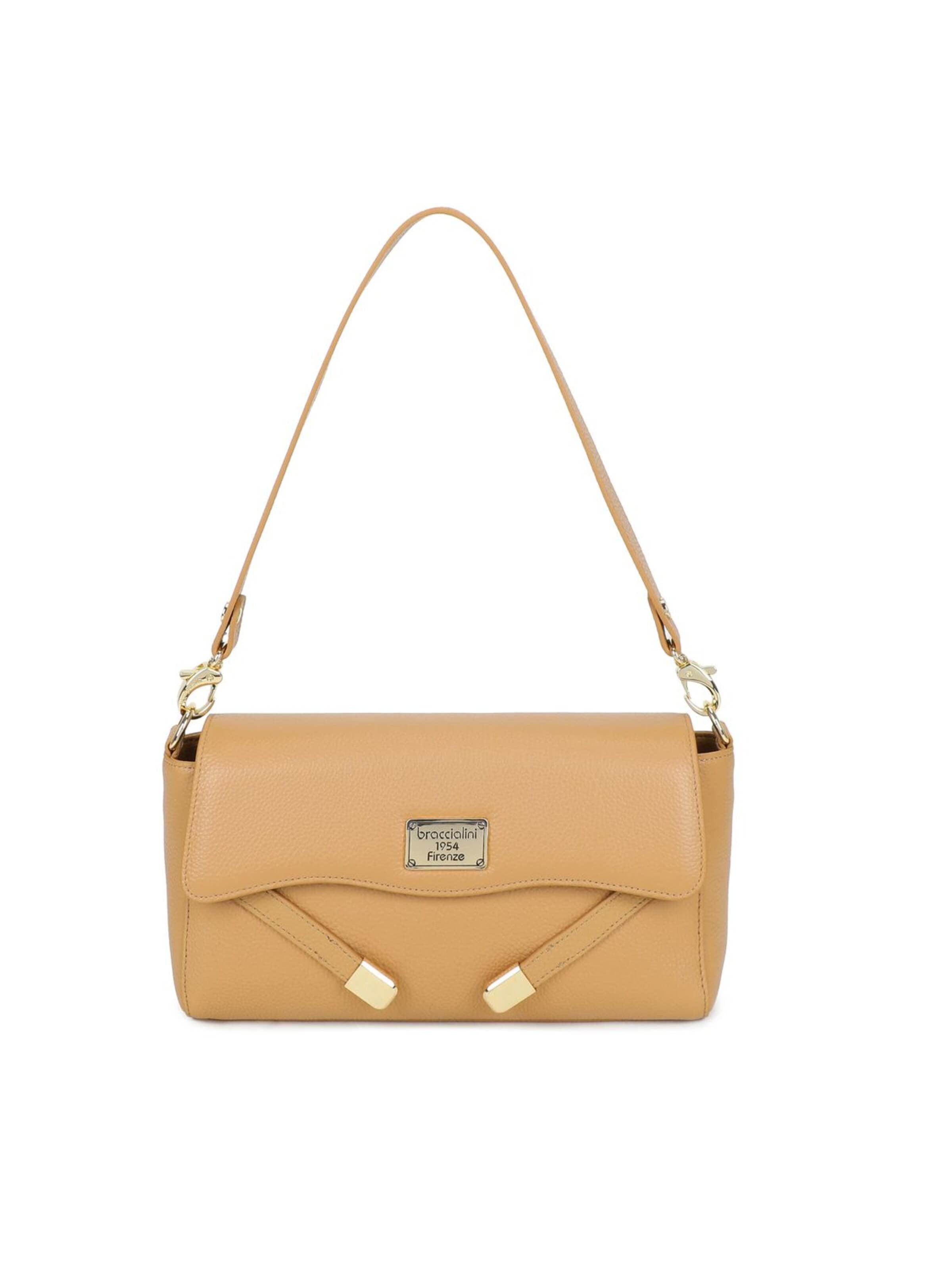 Borsa a spalla 'Sara' di Braccialini in beige: frontale