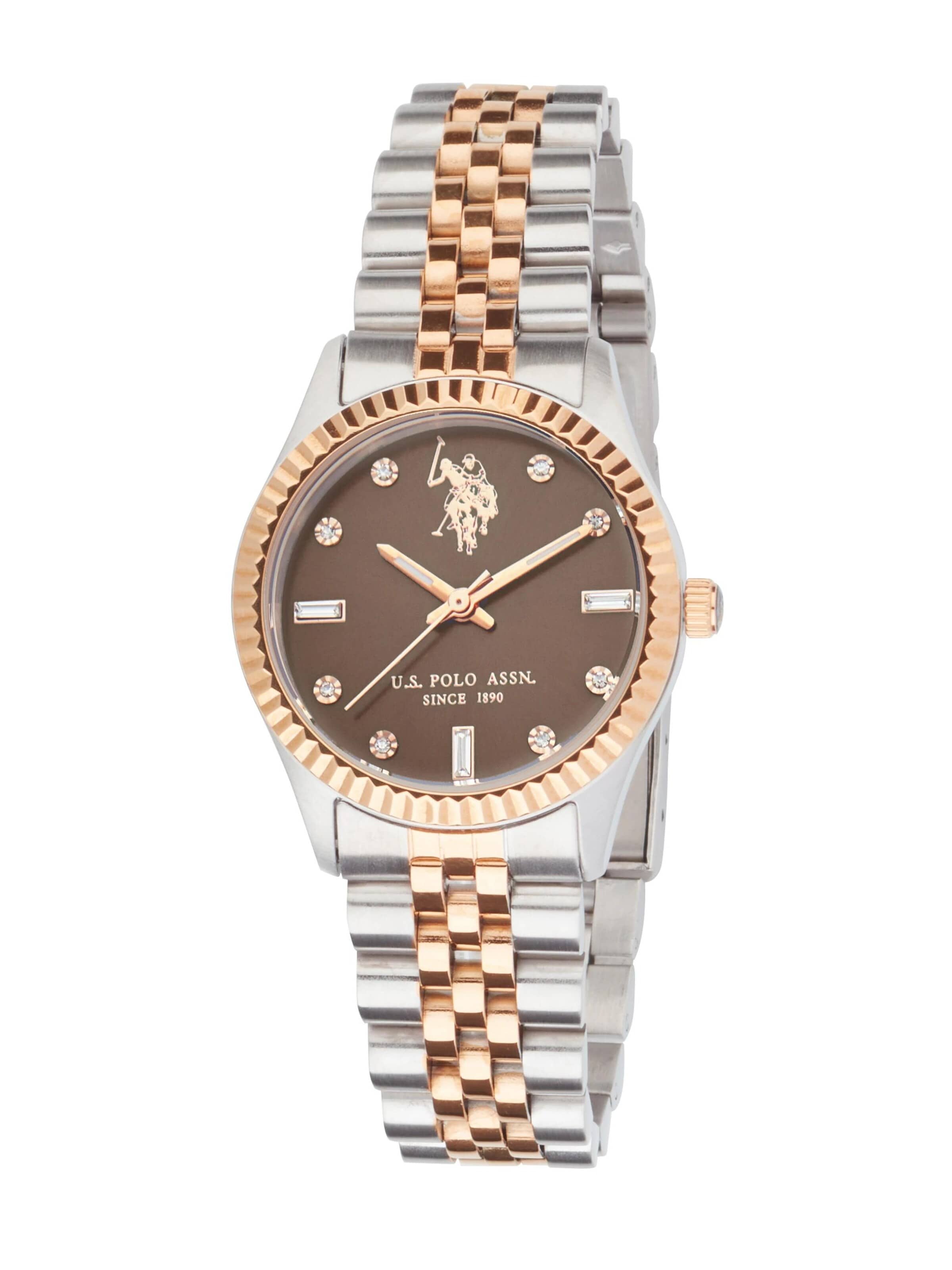 Montre à affichage analogique 'Celine' U.S. POLO ASSN. en marron : devant