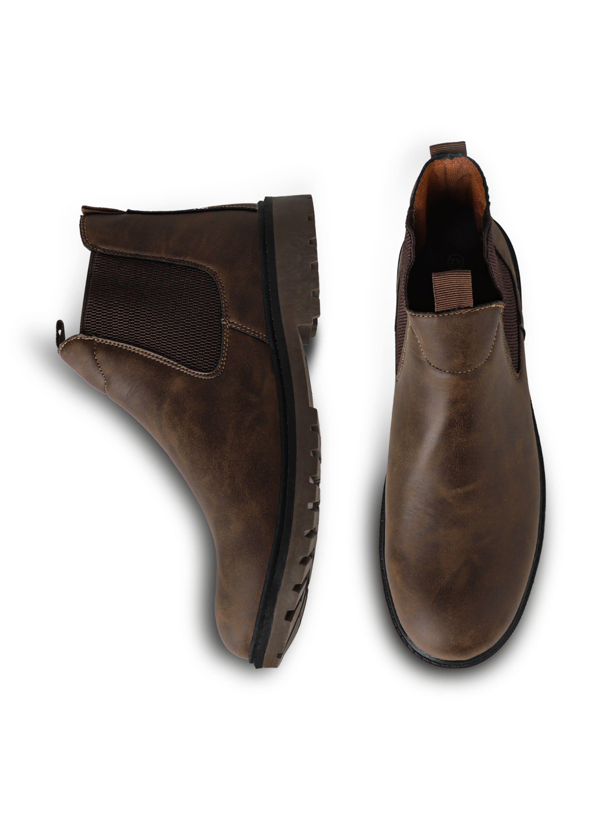 Chelsea Boots 'TIESTRA Herren Chelsea Stiefel, Pull On Knöchel Stiefel mit Griff Sohle' Tiestra en marron