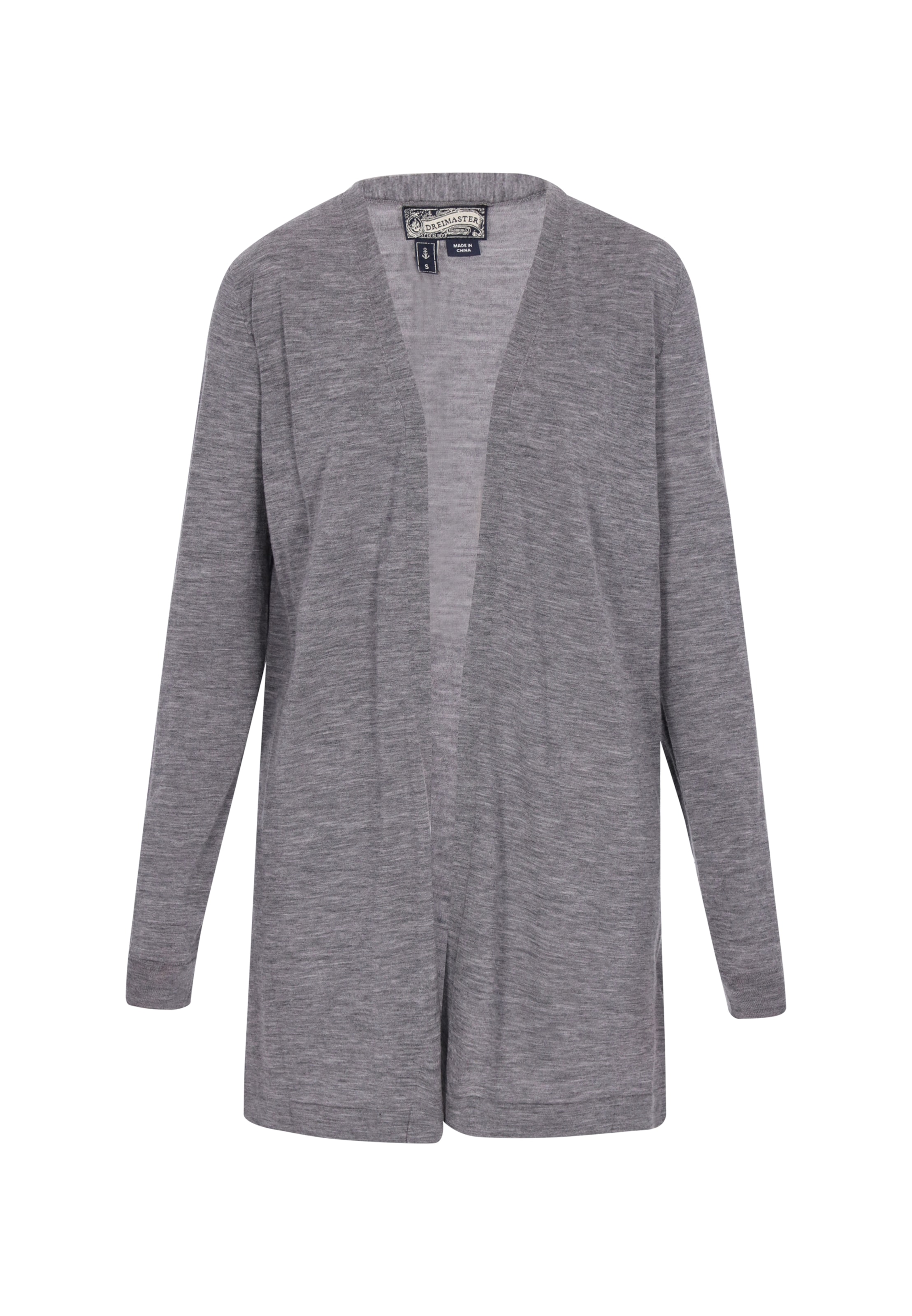 DreiMaster Vintage Strickjacke in Grau: Vorderseite