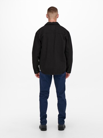 Only & Sons Comfort Fit Hemd 'Team' in Schwarz