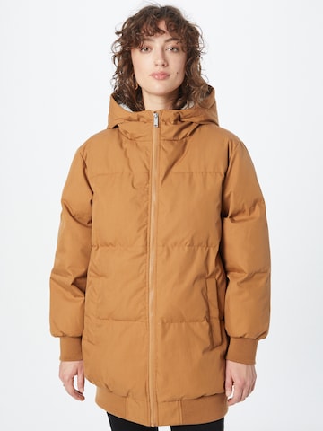 Wemoto Winter Jacket 'Sara Twill' in Brown: front