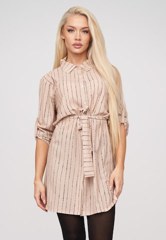 Robe-chemise Cloud5ive en beige : devant