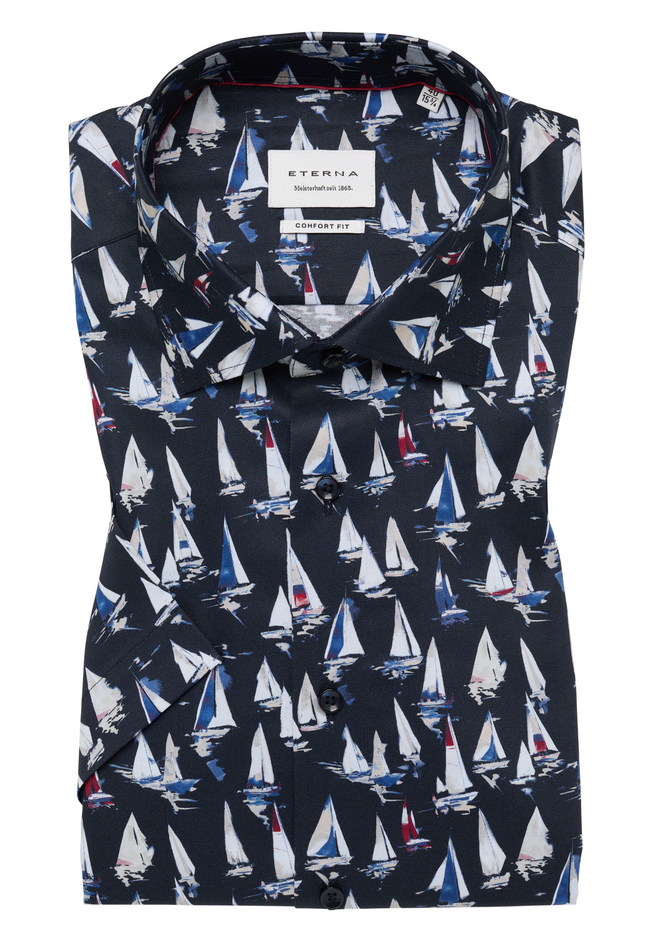 ETERNA Comfort fit Button Up Shirt in Blue: front