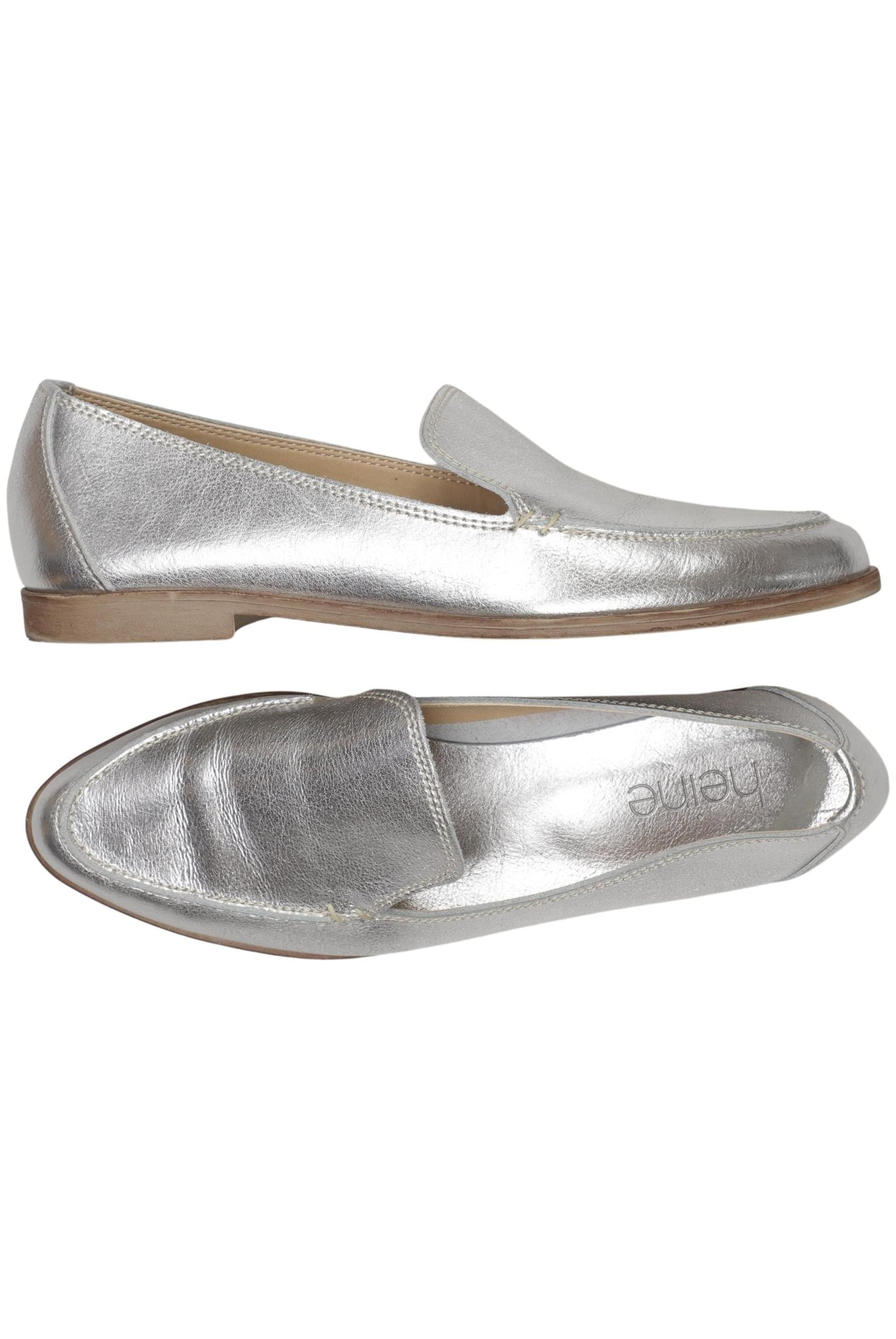 heine Flats & Loafers in 37 in Silver: front