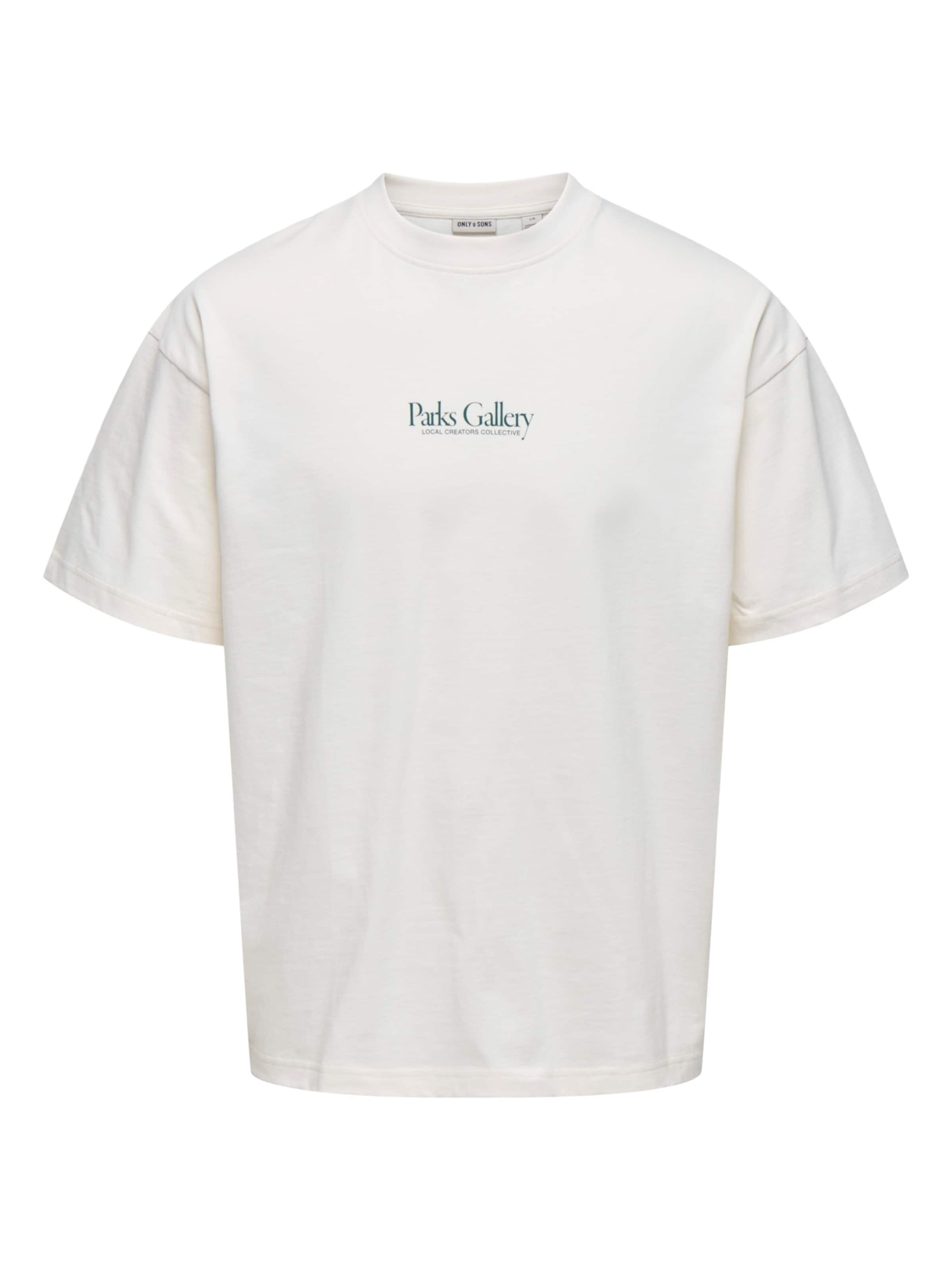 Only & Sons T-Shirt 'Parker' en émeraude / blanc, Vue avec produit