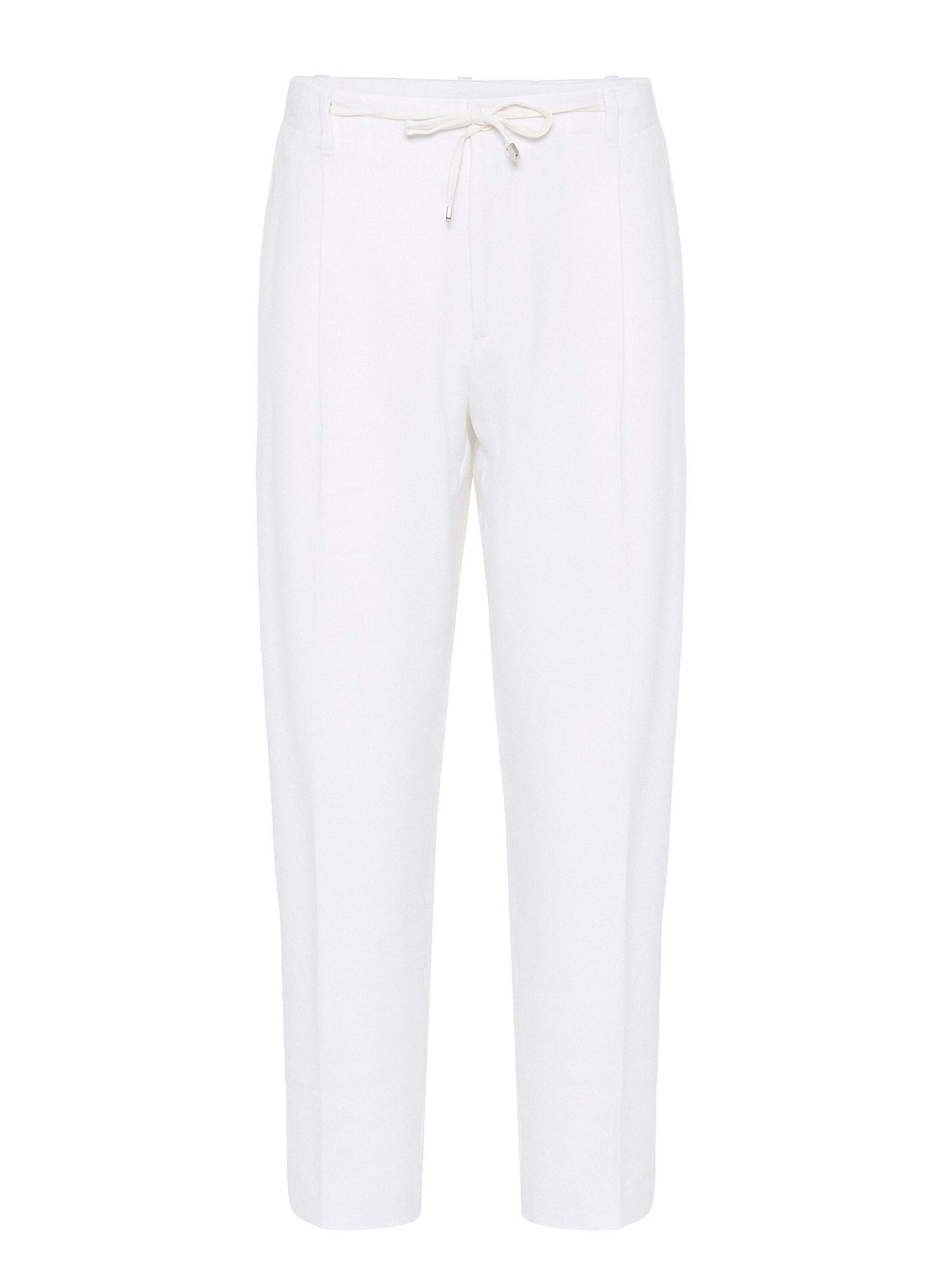 Antioch Štandardný strih Plisované nohavice - Biela: predná strana