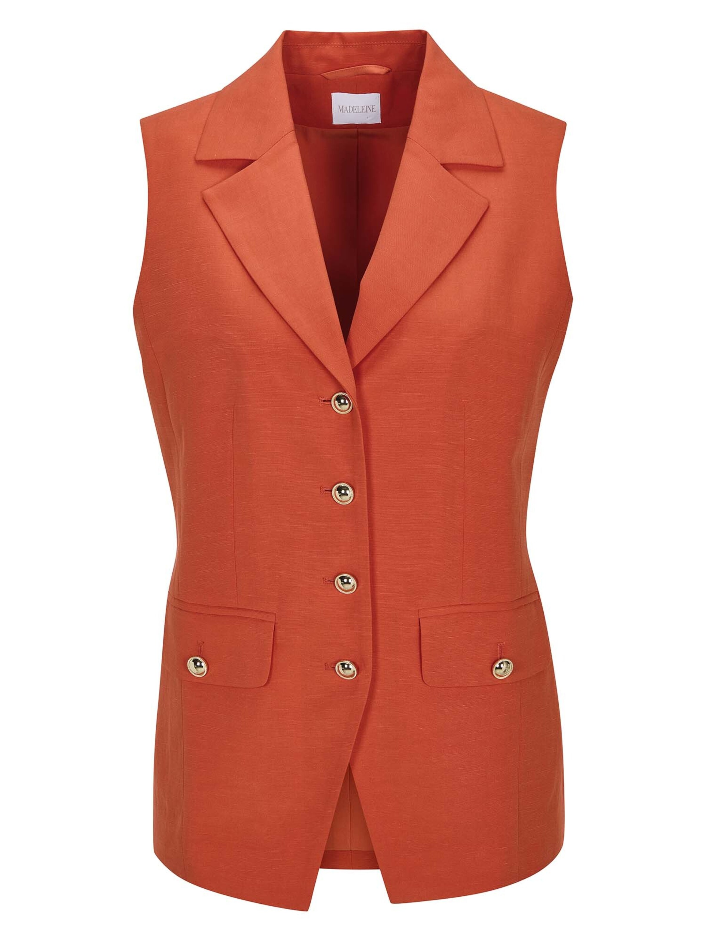 Gilet MADELEINE en orange : devant