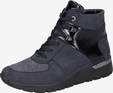 WALDLÄUFER Lace-Up Ankle Boots in Blue: front