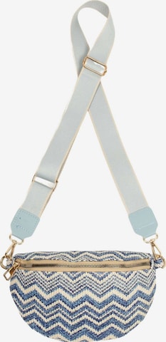 SAMAYA Topangesagte Tasche 'Sarah', längenverstellbar in Blau: Vorderseite
