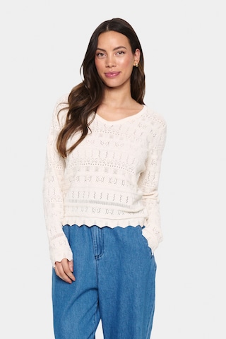 SAINT TROPEZ Pullover 'Joyce' i hvid: forside