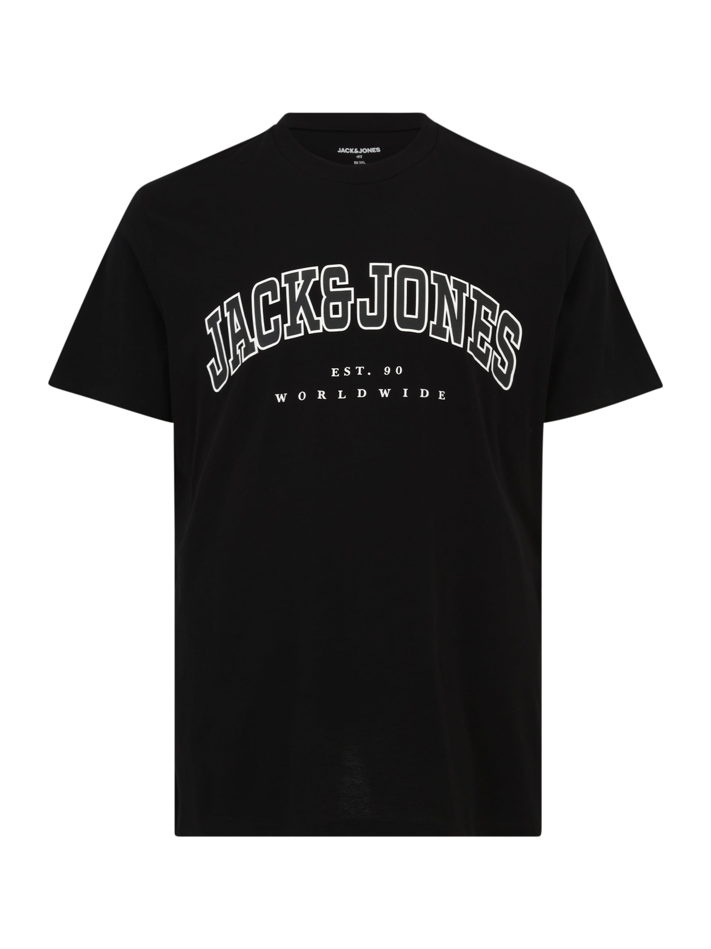 Jack & Jones Plus Футболка 'JJECALEB' в Черный: спереди