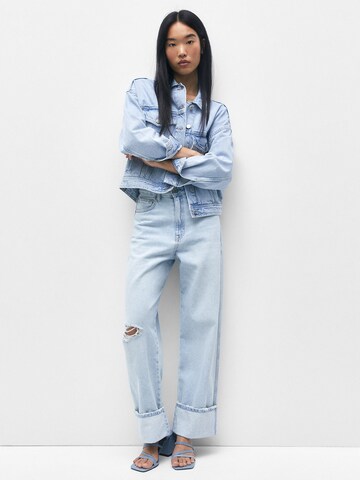 Wide Leg Jean Pull&Bear en bleu