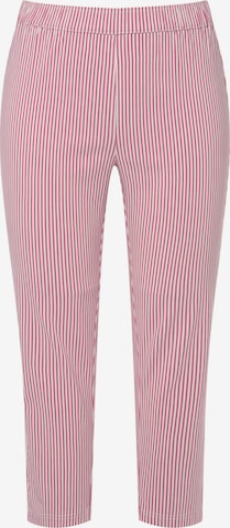 Coupe slim Pantalon à plis Ulla Popken en violet : devant