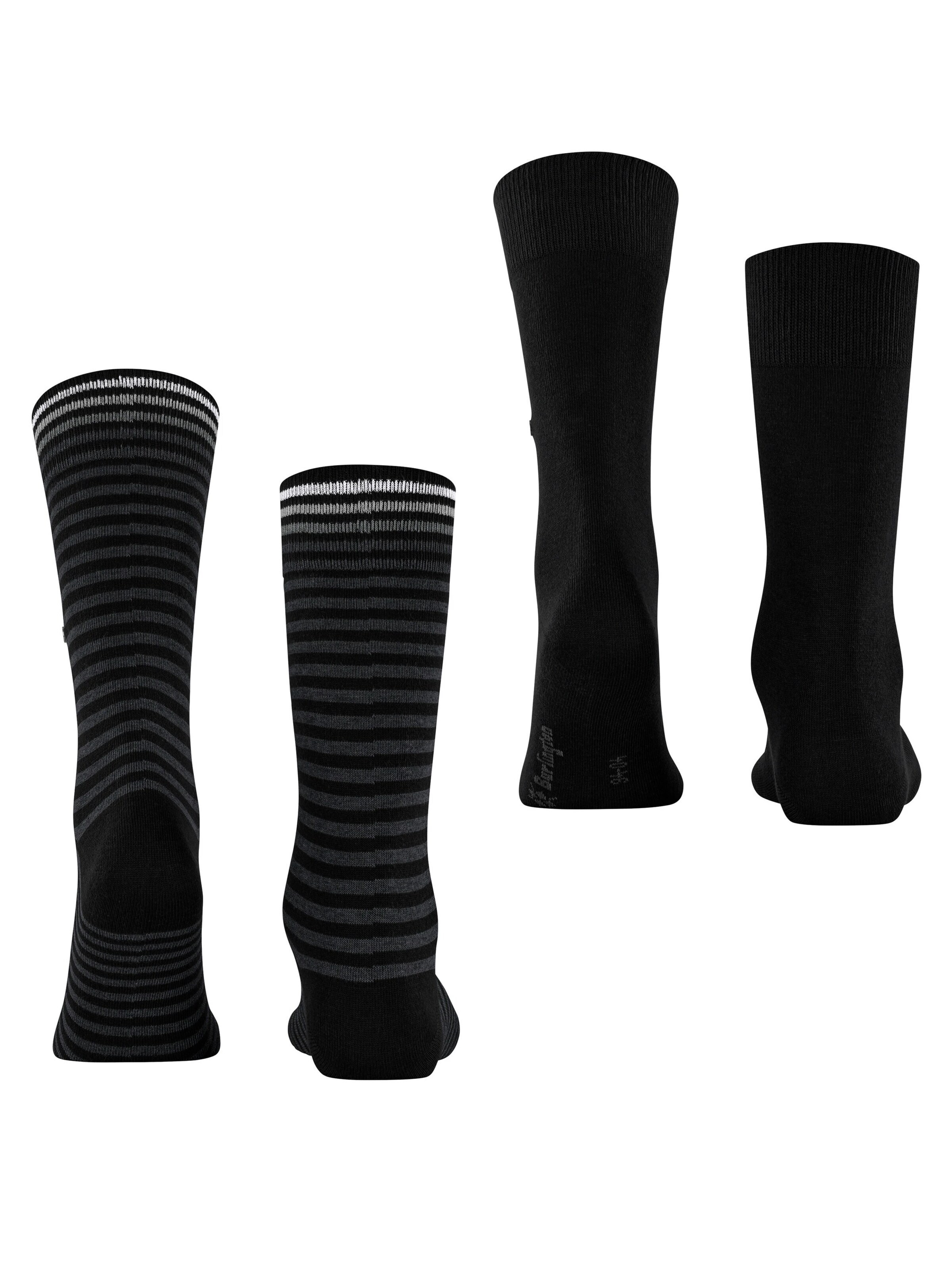 BURLINGTON Socks 'Everyday Stripe 2-Pack' in Black
