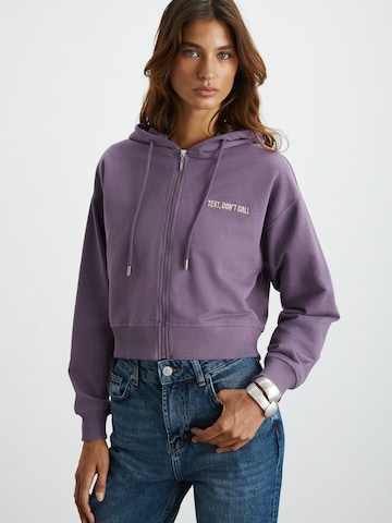 Grimelange - Sudadera con cremallera en lila: frente