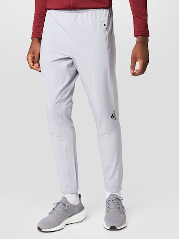ADIDAS SPORTSWEARTapered Sportske hlače 'D4T' - siva boja: prednji dio