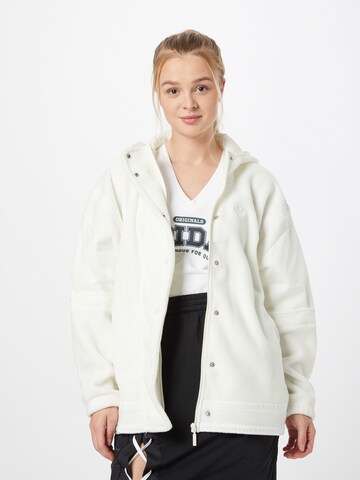 ADIDAS ORIGINALS Prehodna jakna 'Polar Fleece' | bela barva: sprednja stran