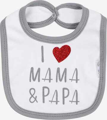 Baby Sweets Bib 'I love Mama & Papa' in White: front