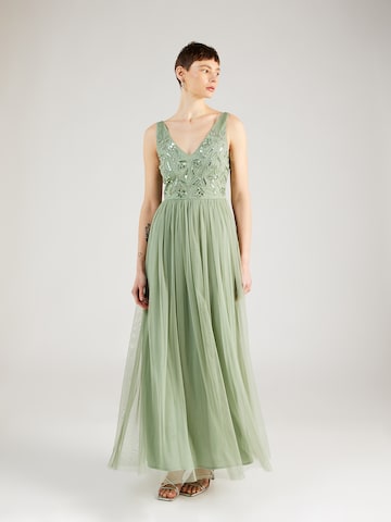 LACE & BEADS Evening Dress 'Dorothy' in Green: front