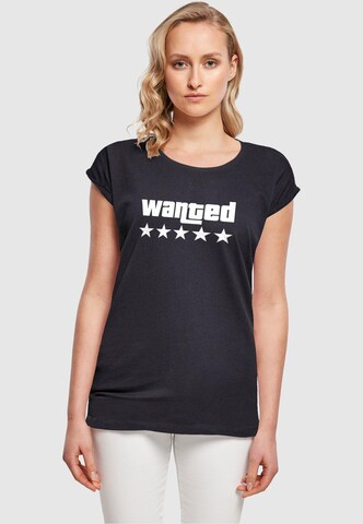 T-shirt 'Wanted' Merchcode en bleu : devant