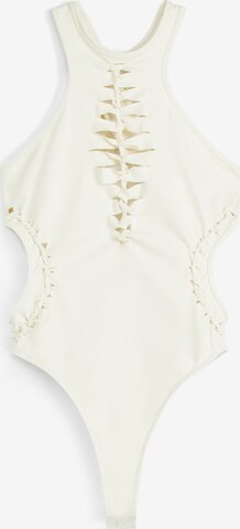 Bershka Shirt Bodysuit in Yellow: front