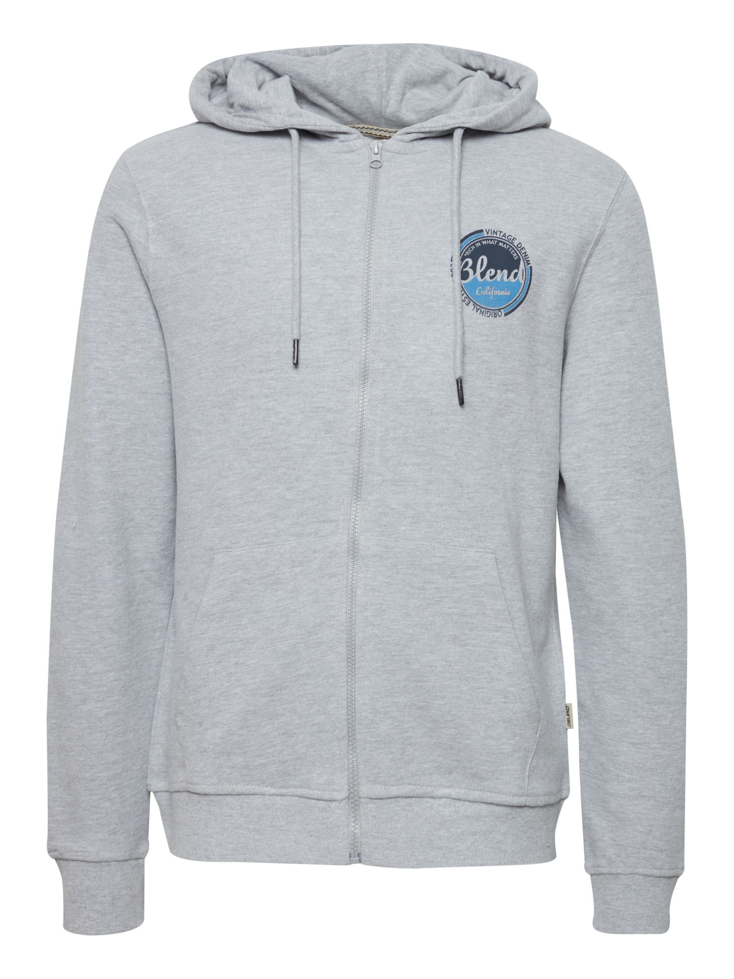BLEND Sweat jacket in Grey: front