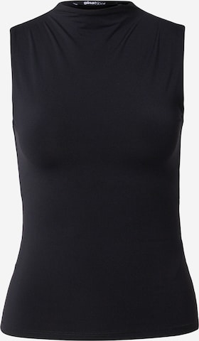 Gina TricotTop - crna boja: prednji dio