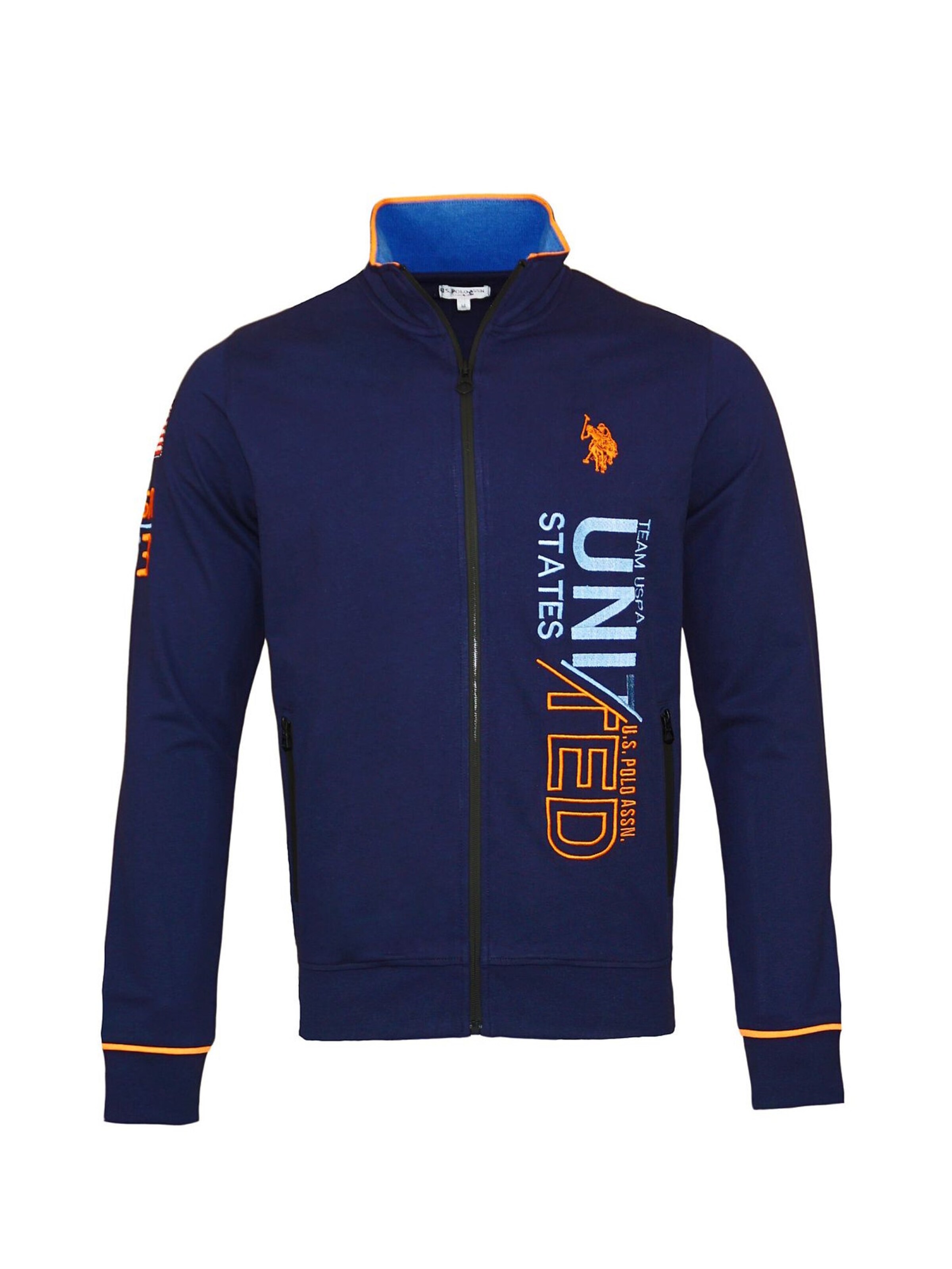 Veste de survêtement U.S. POLO ASSN. en bleu : devant