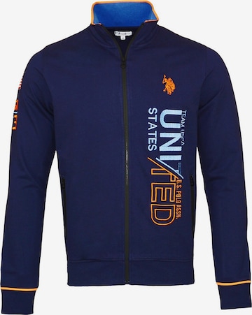 Veste de survêtement U.S. POLO ASSN. en bleu : devant