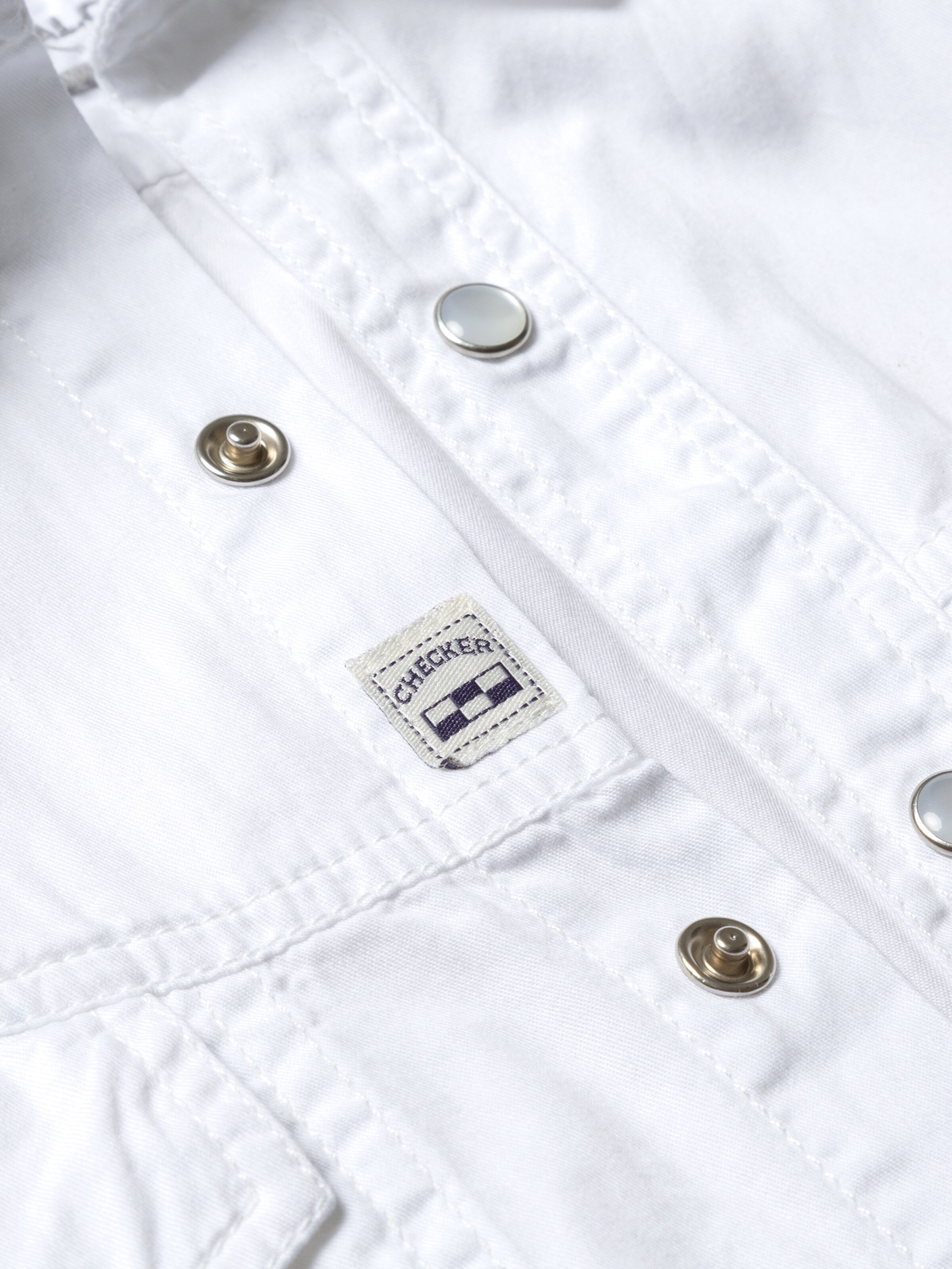 Checker - Regular Fit Camisa ' Dynasty Denim ' em branco