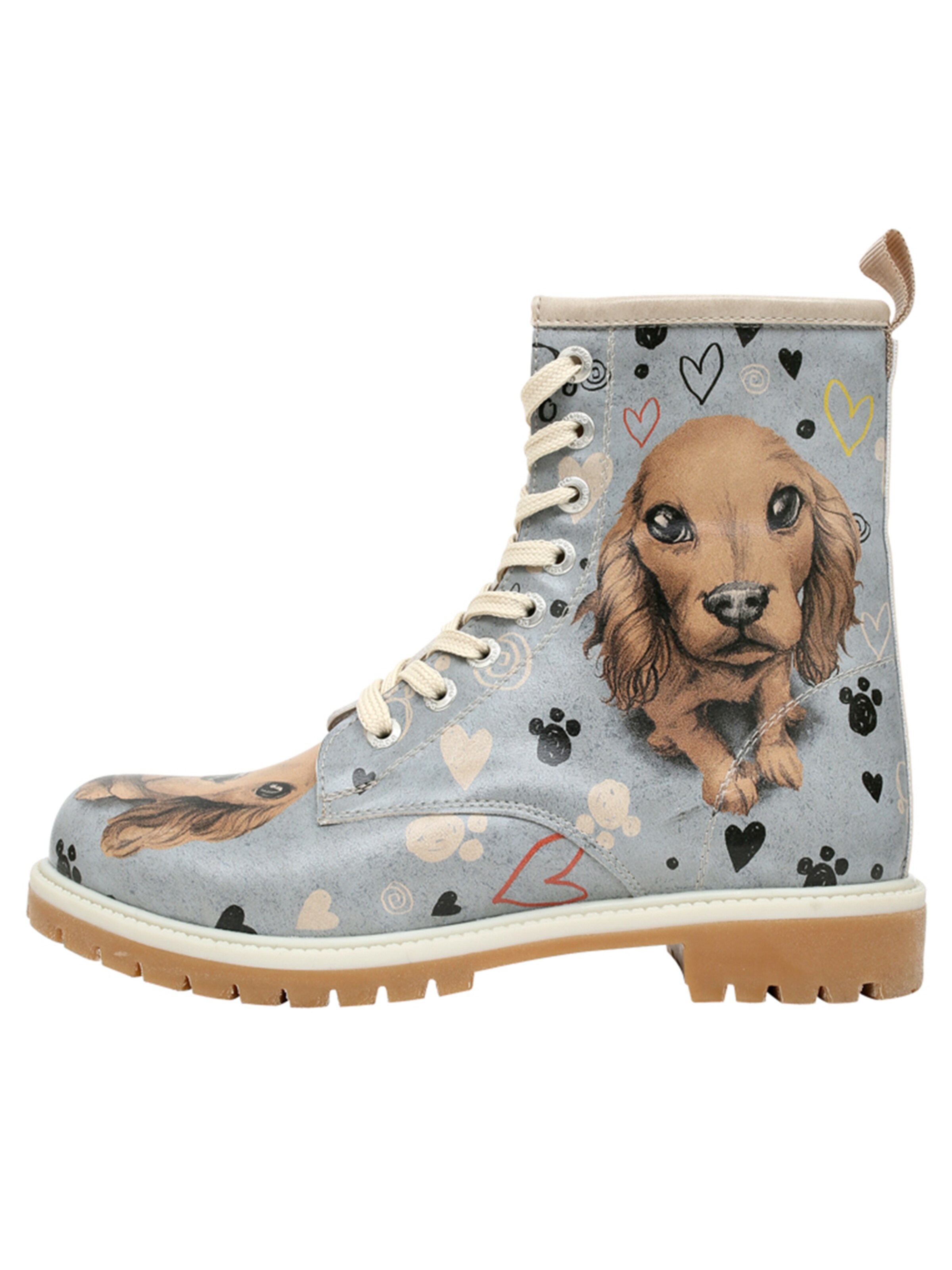 DOGO Schnürstiefel 'Hello My Hooman'‌‌‌‌‌‌‌ in Blau: Vorderseite