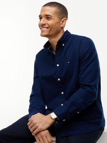 TOMMY HILFIGER Regular Fit Hemd 'FLEX' in Blau