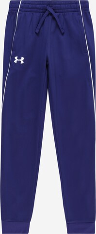 UNDER ARMOUR - Tapered Calças de desporto 'Pennant' em azul: frente