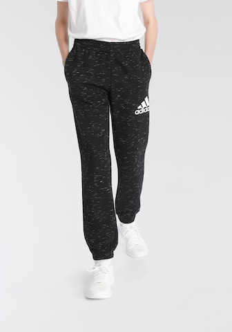 ADIDAS SPORTSWEAR Tapered Workout Pants 'Future Icons Badge Of Sport' in Black: front