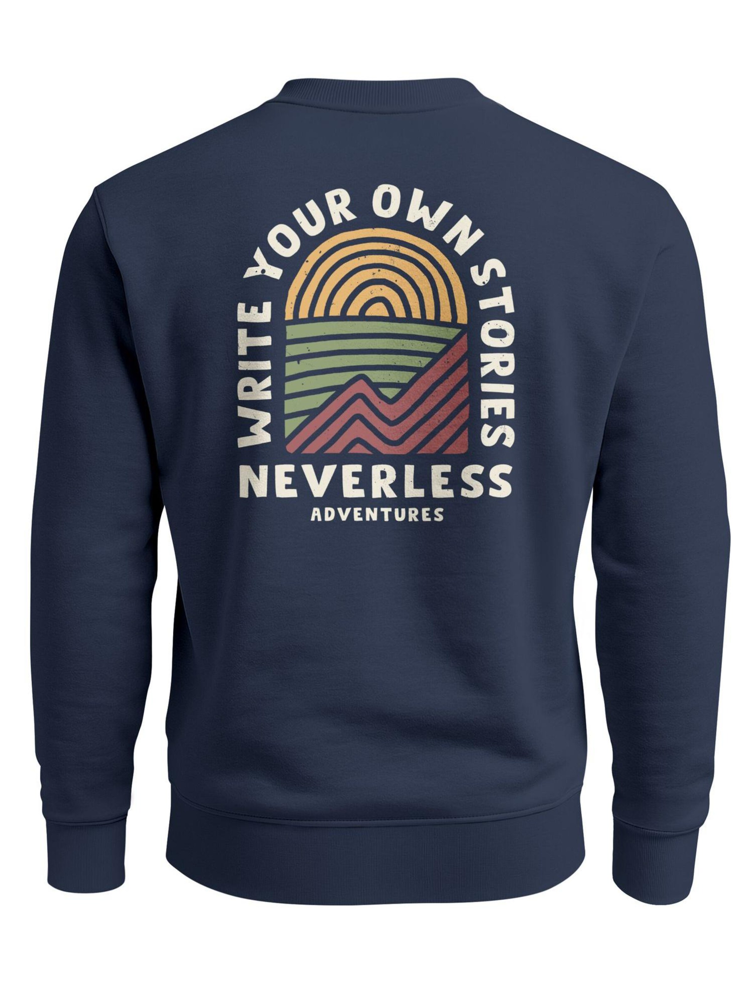 Neverless Sweatshirt 'Write your Stories'‌‌‌‌ in Blau