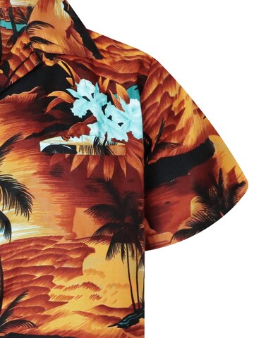 King Kameha Shirt 'Surf' in Brown