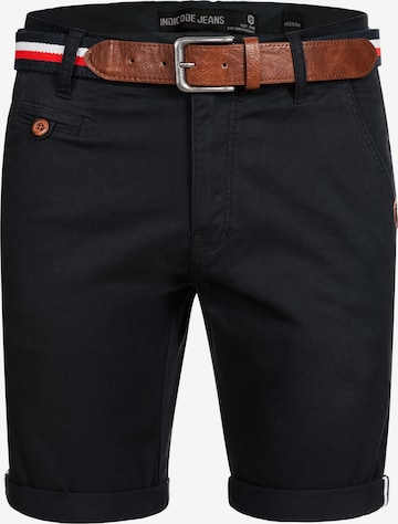 INDICODE JEANS Regular Chino Pants ' Creel ' in Black: front
