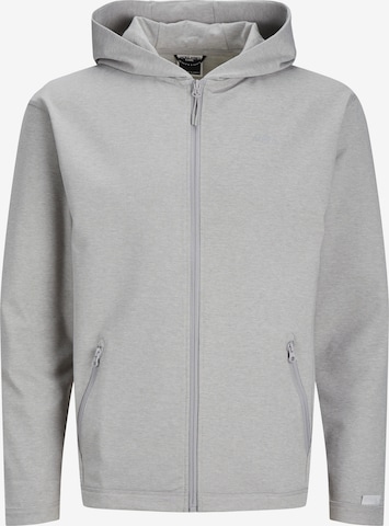 JACK & JONES Zip-Up Hoodie in Grey: front