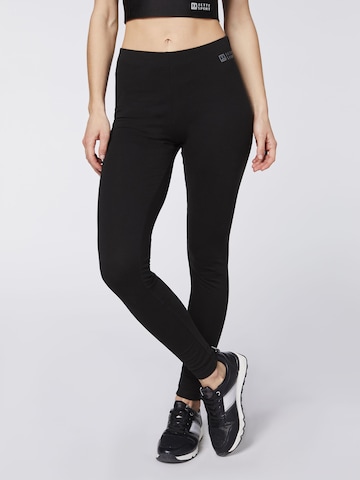 Jette Sport Skinny Leggings in Black: front