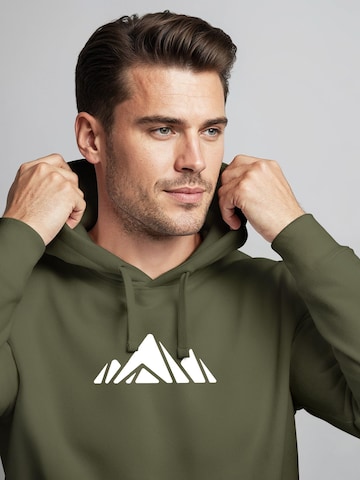 Neverless Sweatshirt 'Berg Polygon' in Grün