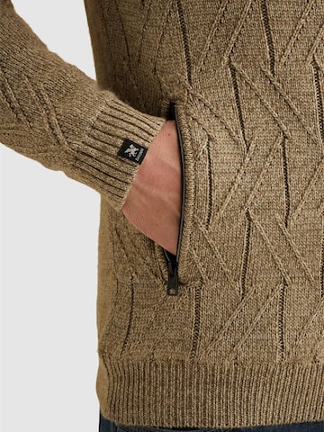 VANGUARD Cardigan 'Cardigan with zipper closure and allover pattern' i beige