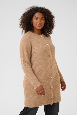 KAFFE CURVE Gebreid vest 'Ruby' in Bruin