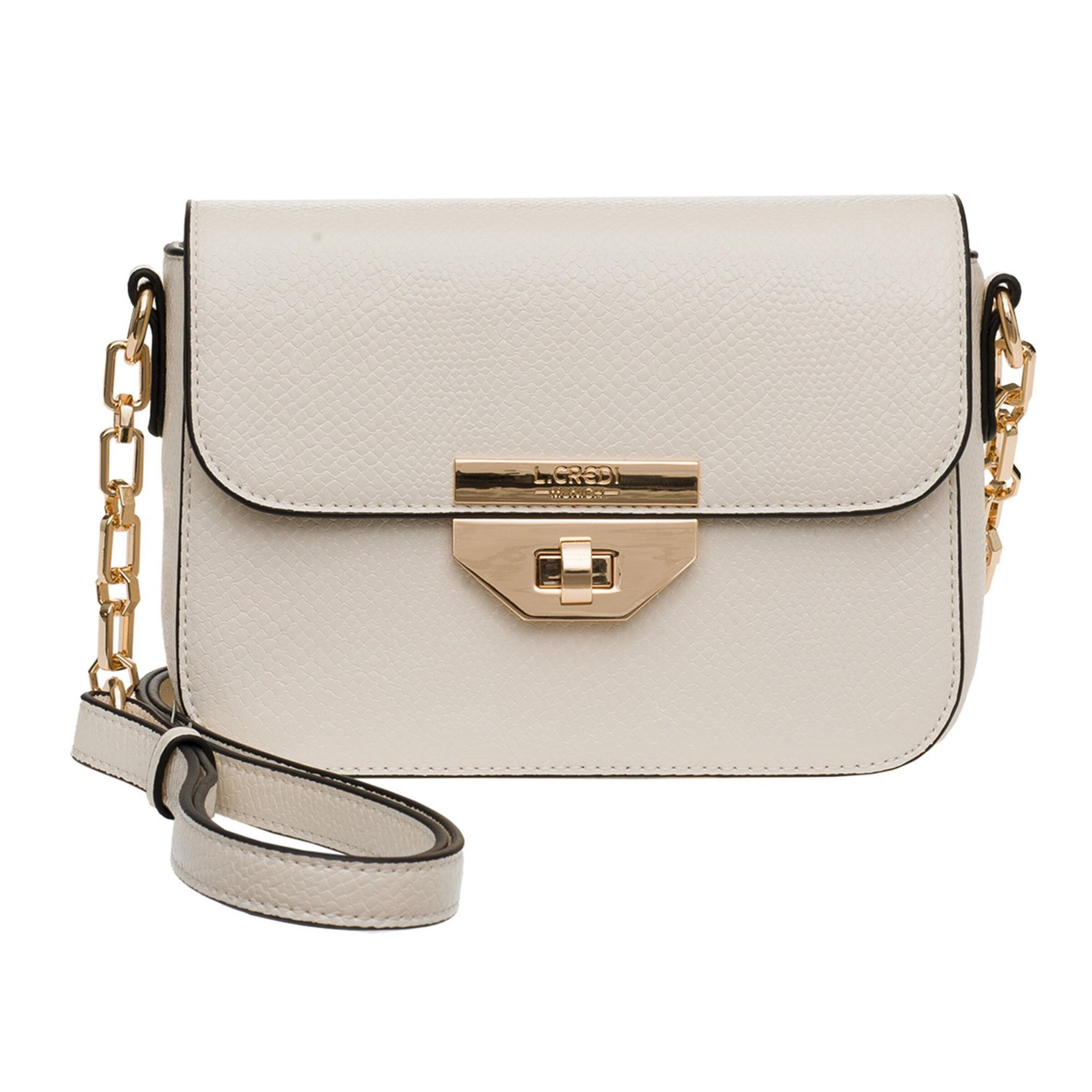 Borsa a tracolla 'Peja' di L.CREDI in bianco: frontale